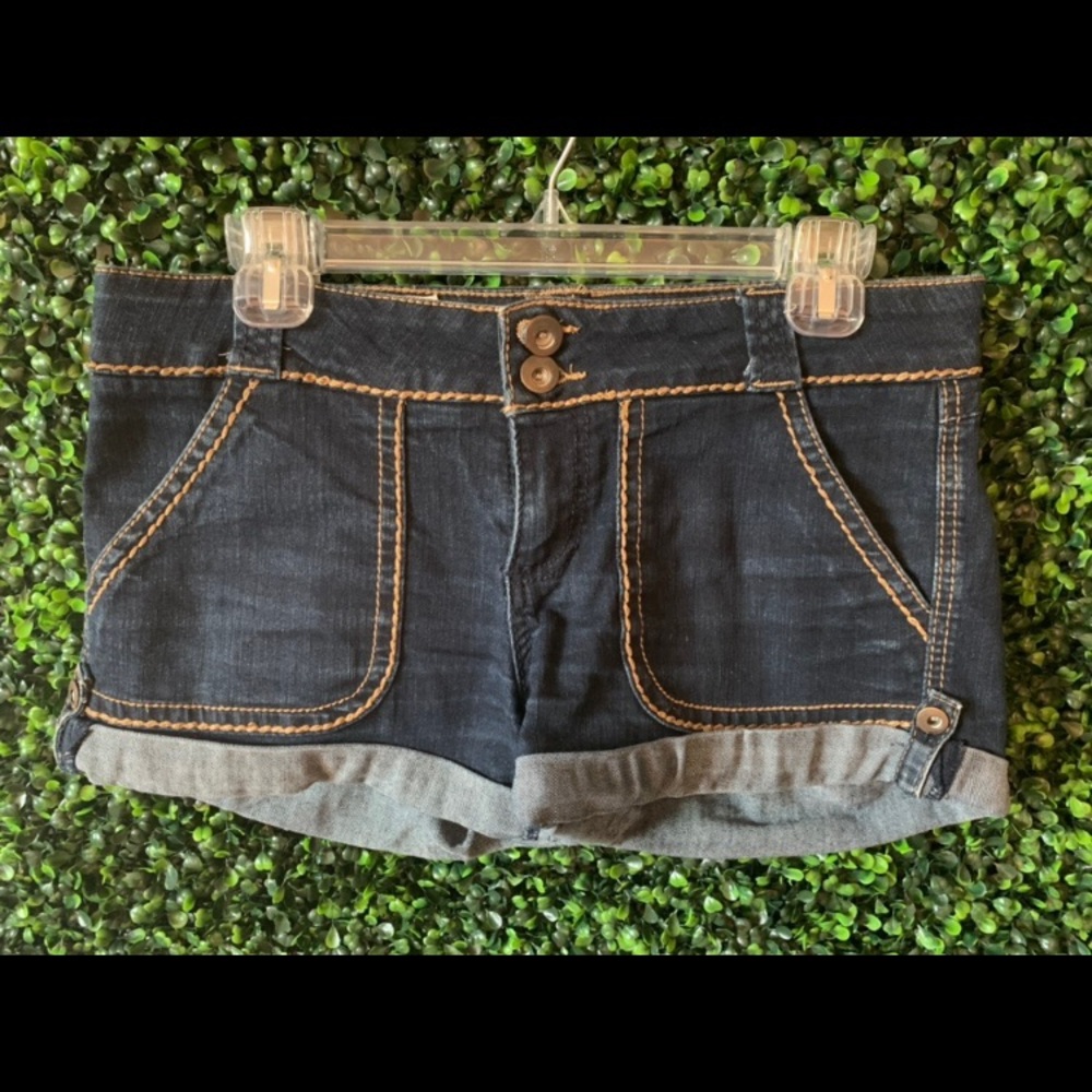 Blue Jean Shorts with Stitching Design Size 9